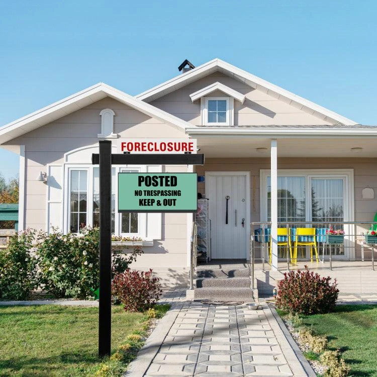 Hivvago 6 Feet Vinyl UPVC Real Estate Sign Post Realtor Yard Sign Post-Black 2