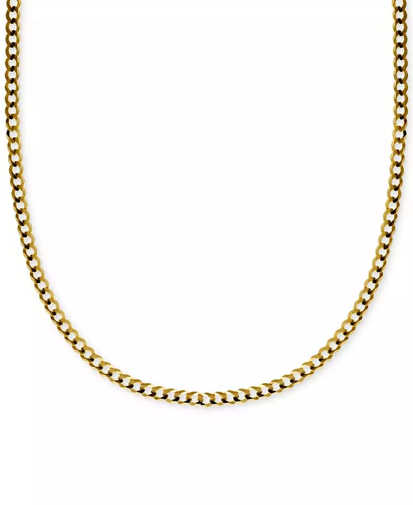 Italian Gold 20" Curb Link Chain Necklace (3-1/6mm) in Solid 14k Gold 1