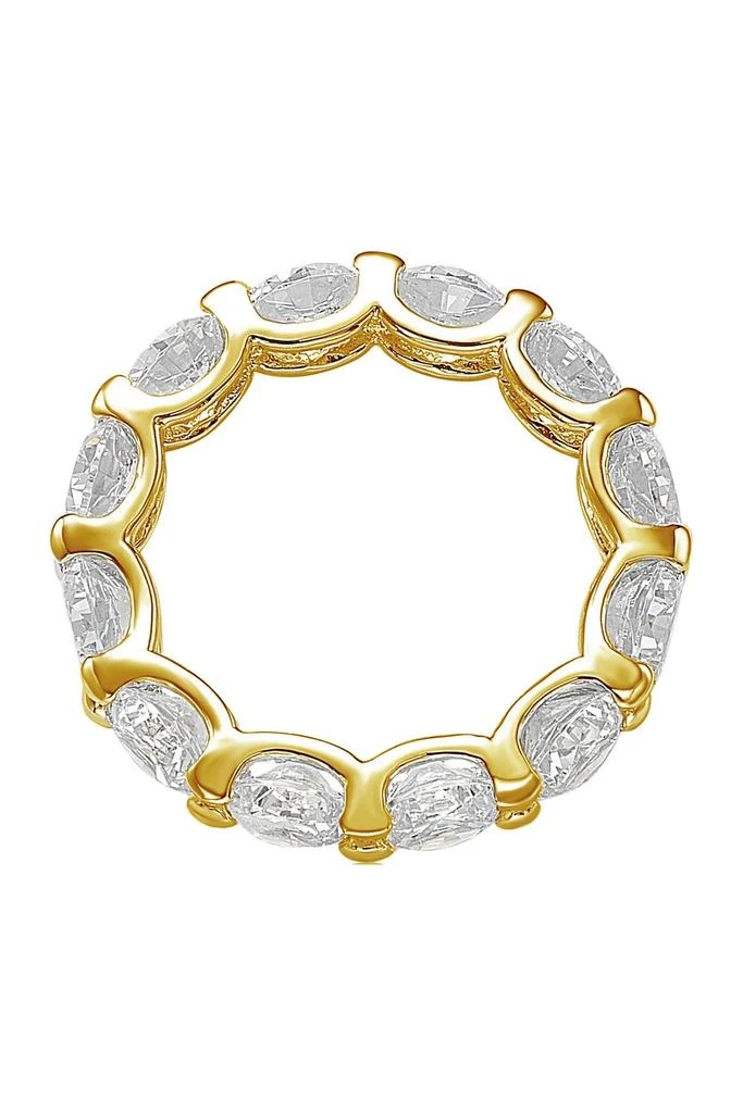 Suzy Levian CZ Round Cut Golden Silver Eternity Band Ring 4