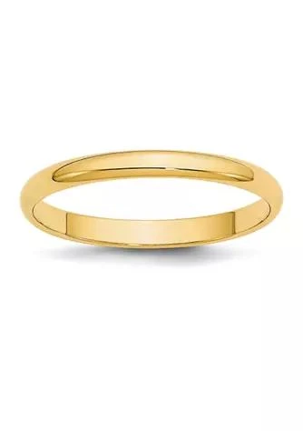 Belk & Co. Co. Womens 14K Yellow Gold 2.5 Millimeter Lightweight Half Round Band 1