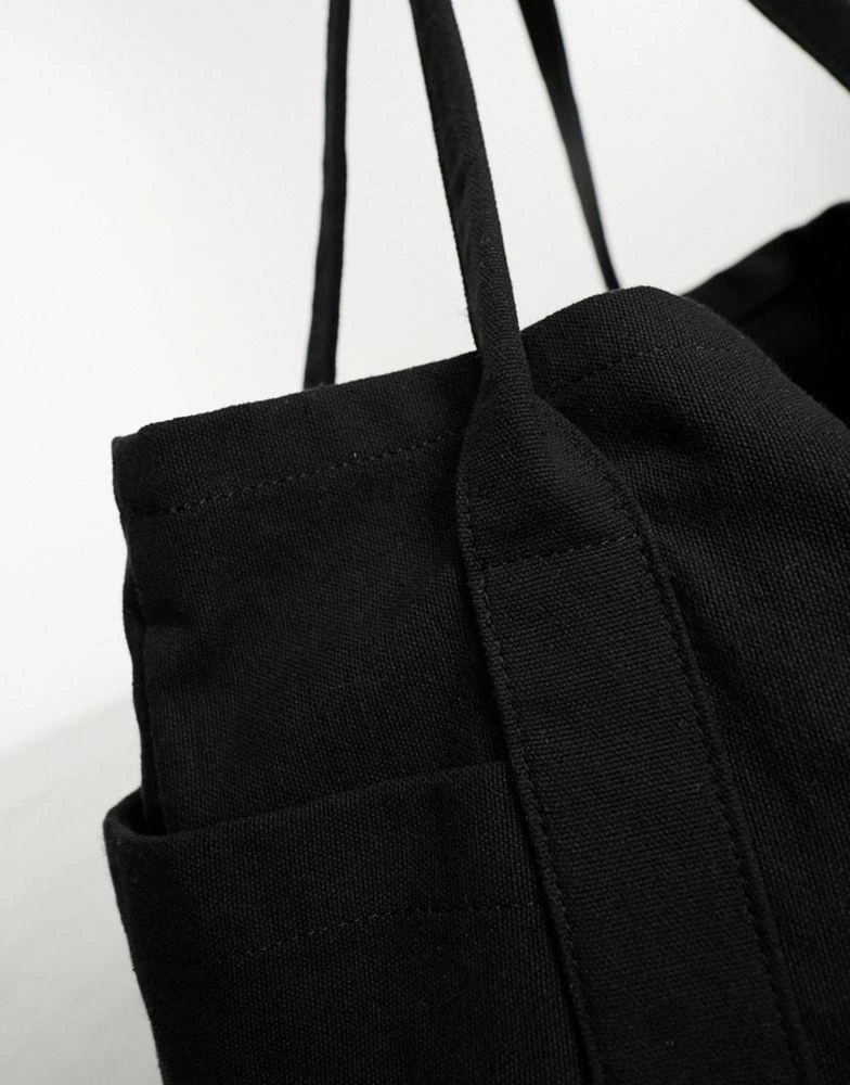 ASOS ASOS DESIGN oversized heavyweight canvas tote bag in black 2