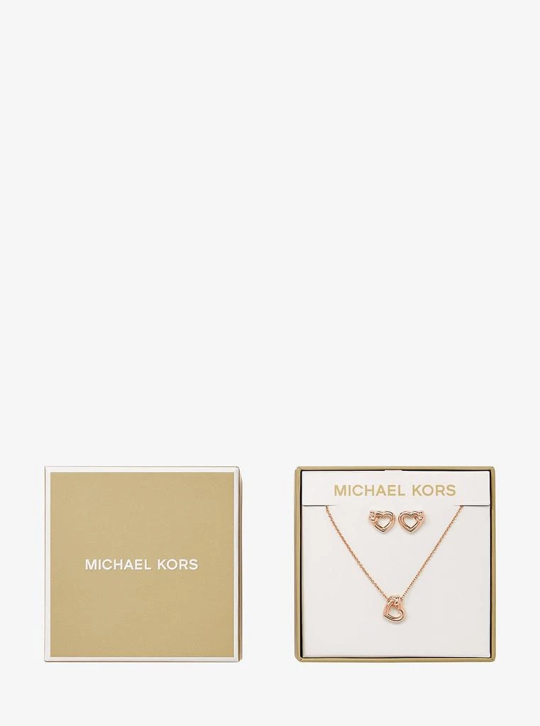 Michael Kors Outlet Knotted Heart Necklace and Earrings Gift Set 3