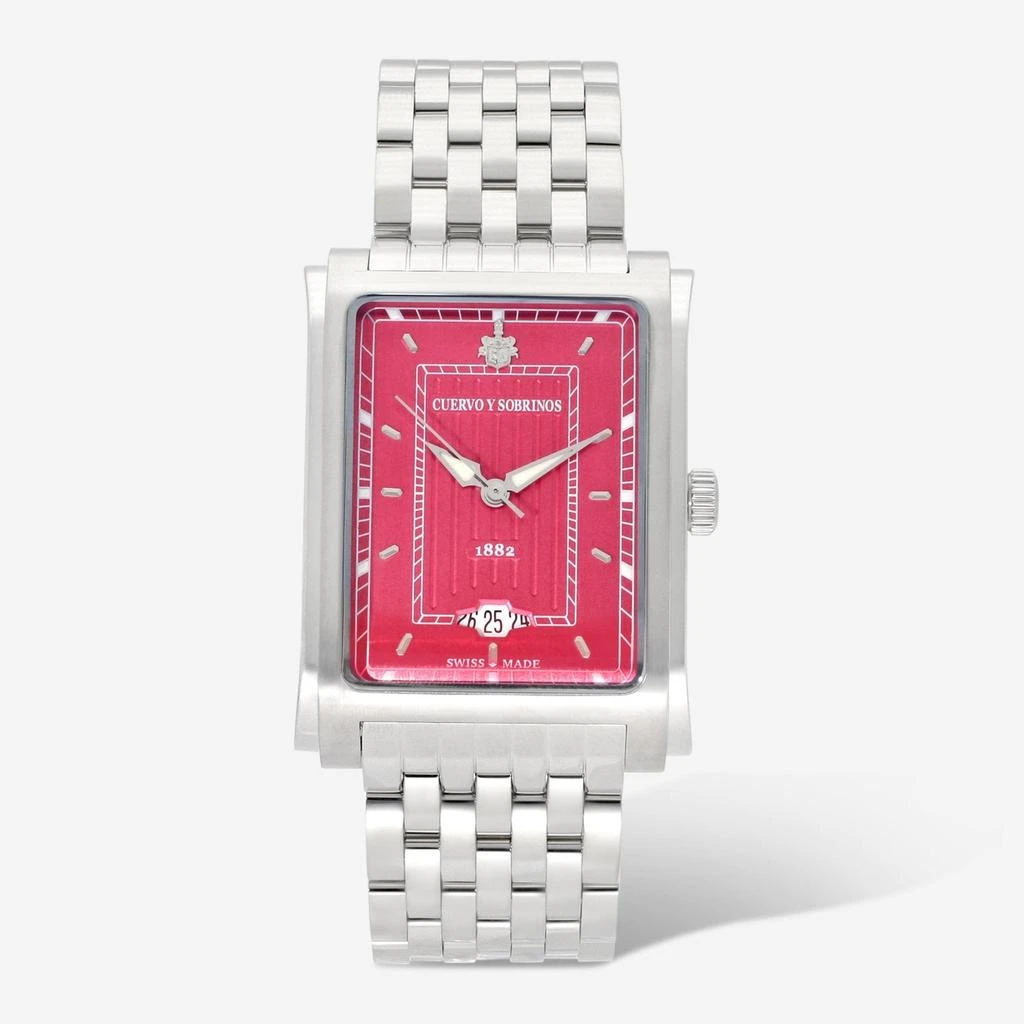 CUERVO Y SOBRINOS Cuervo Y Sobrinos Prominente Caramelo Stainless Steel 32 x 43mm Automatic Men's Watch 1015.1BX-B 1