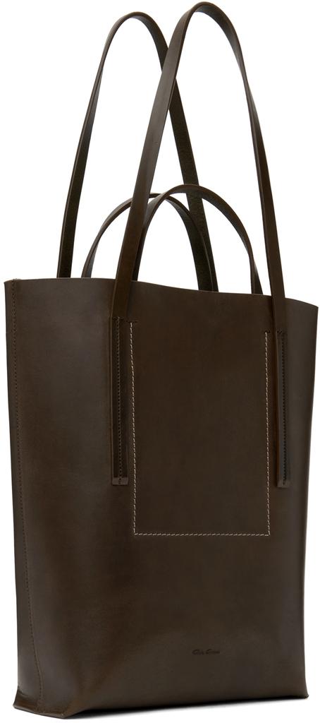 Rick Owens Brown Porterville Medium Shopper Tote