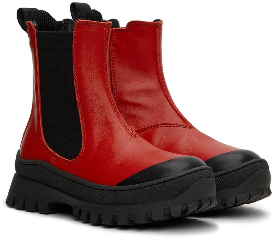 Marni Kids Red Leather Chelsea Boots 4