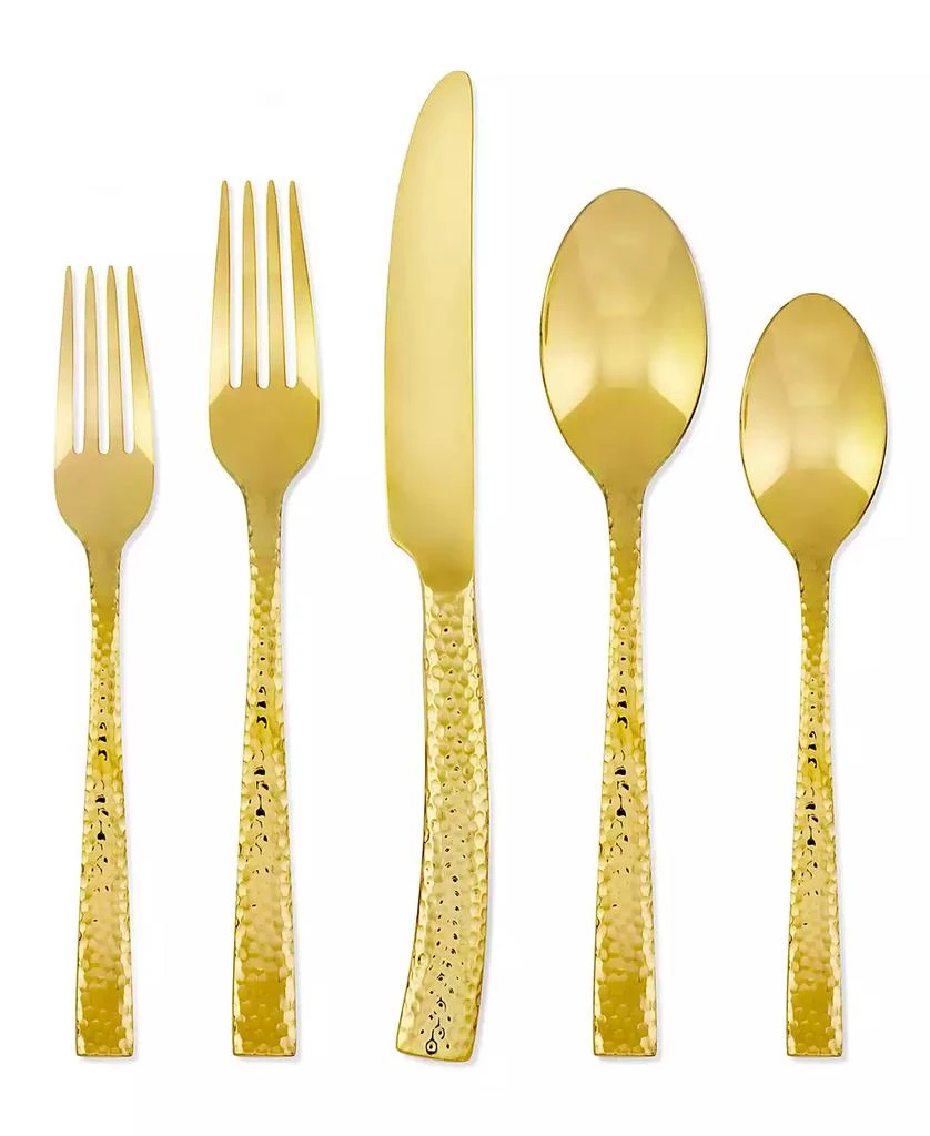 Macy's Argent Orfèvres Paris Hammered Gold 20-Pc. Flatware Set, Service for 4 2