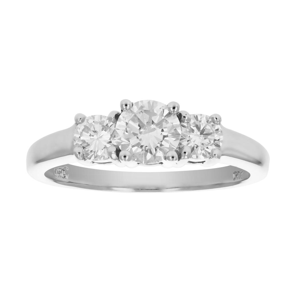 Vir Jewels 1 cttw Diamond 3 Stone Engagement Ring 14K White Gold Wedding Bridal