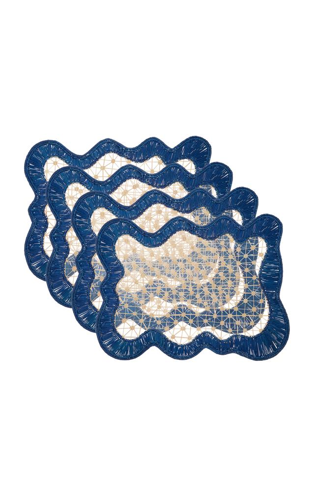MoDA Moda Domus - Set-of-Four Pollera Wicker Placemats - Blue - Moda Operandi
