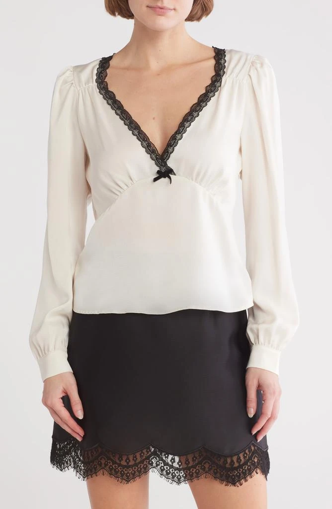 Wayf Lace Trim Long Sleeve Top 1