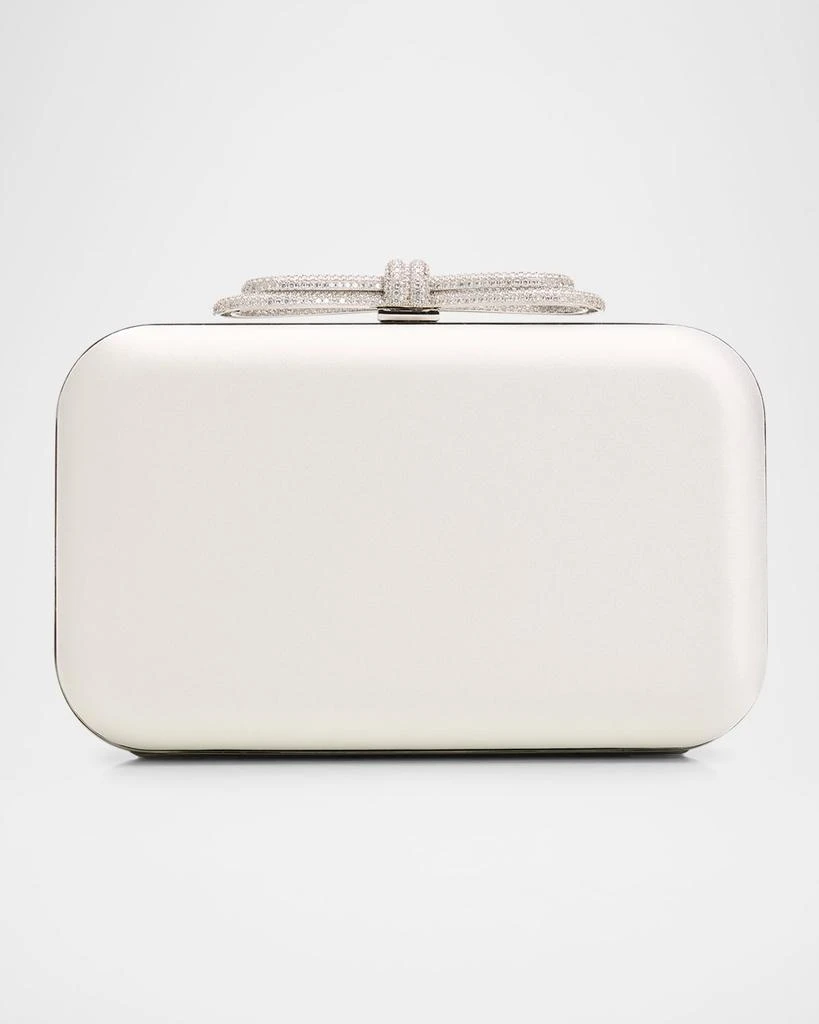 Mach 
Mach Satin Double Crystal Bow Clutch Bag