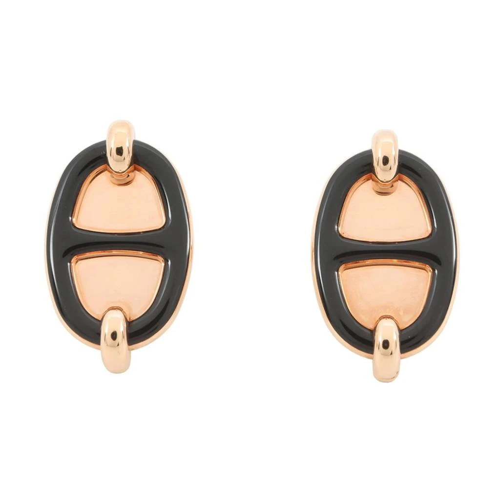 Hermes pink gold Enamel Metal Stud Earrings (Pre-Owned)