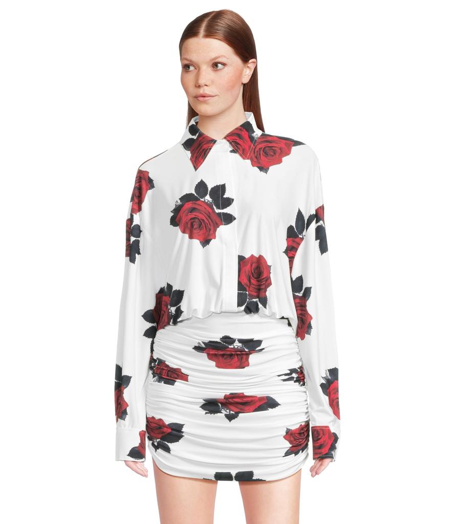 (取寄) ノーマ カマリ レディース オーバーサイズ ボーイフレンズ ネック シャツ シャード ボトム ミニ ドレス Norma Kamali women Oversized Boyfriend Neck Shirt Shirred Bottom Mini Dress Red Rose Oversized Boyfriend Neck Shirt Shirred Bottom Mini Dress – On Sale