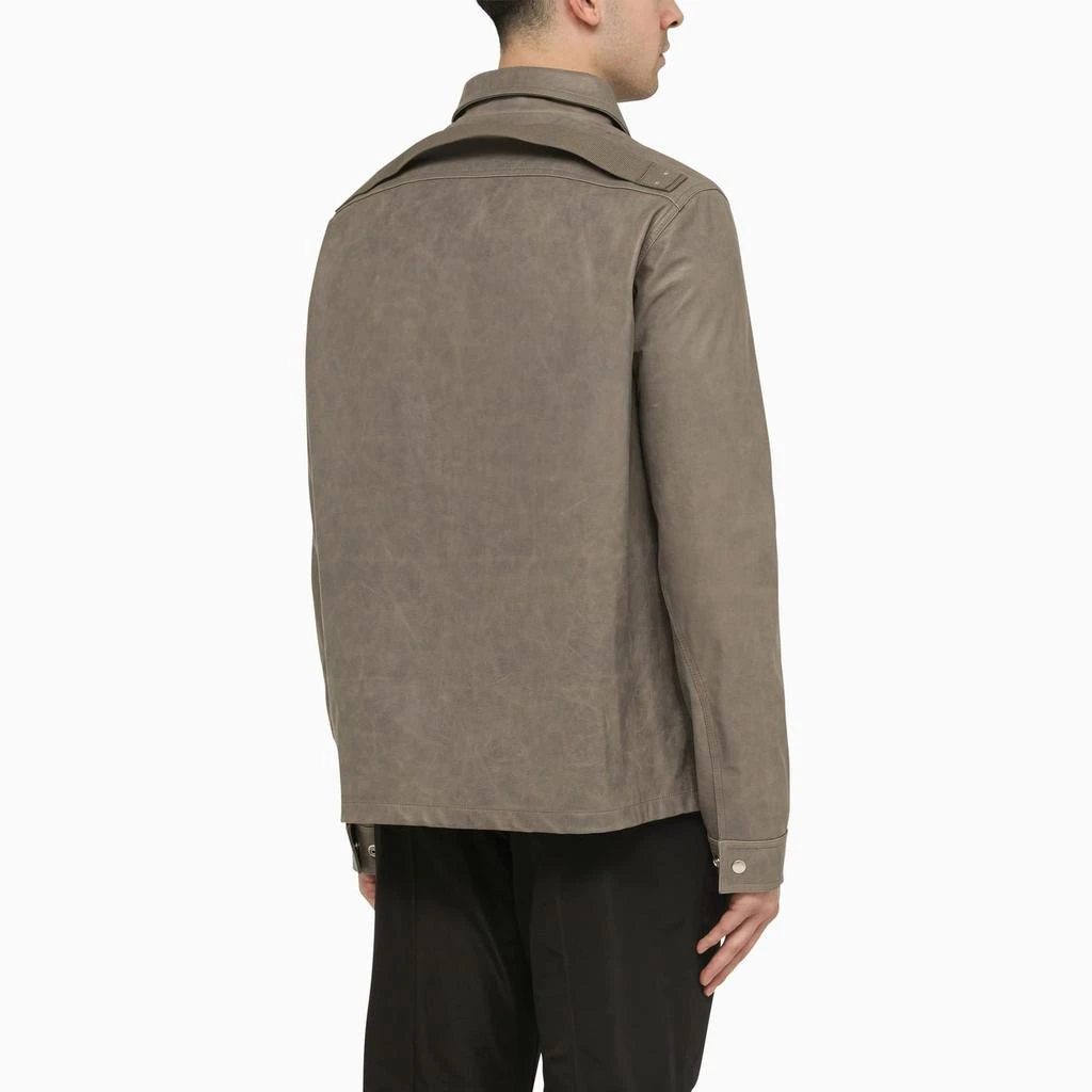 Rick Owens Grey Leather Shirt 2