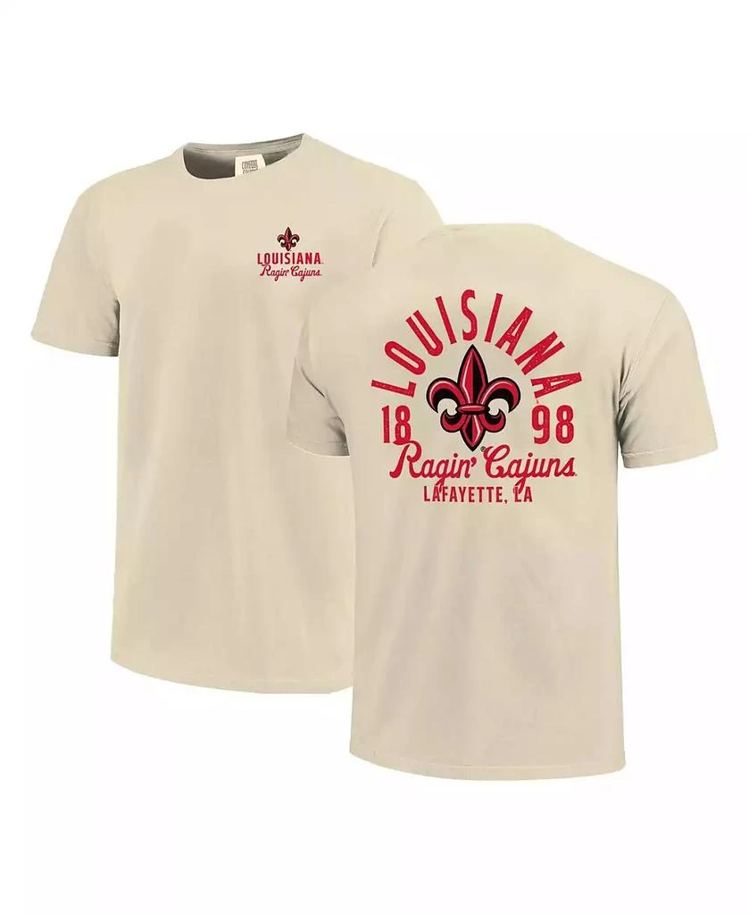 Image One Men's Cream Louisiana Ragin' Cajuns Comfort Colors Mascot Overlay T-Shirt 1