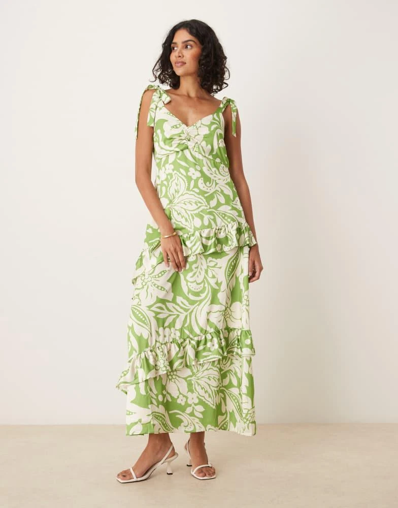 slim fit dress slacks Blythe Cotton Handkerchief Hem Midaxi Dress - Green | Disturbia main image 1