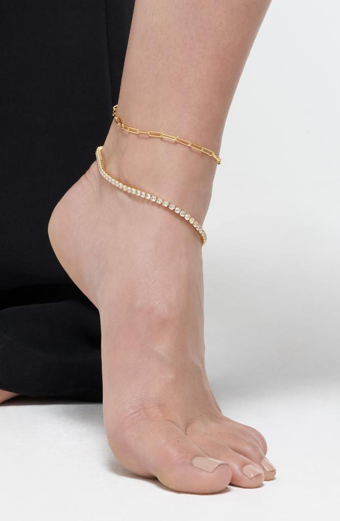 Adornia Two-Piece Anklet Set