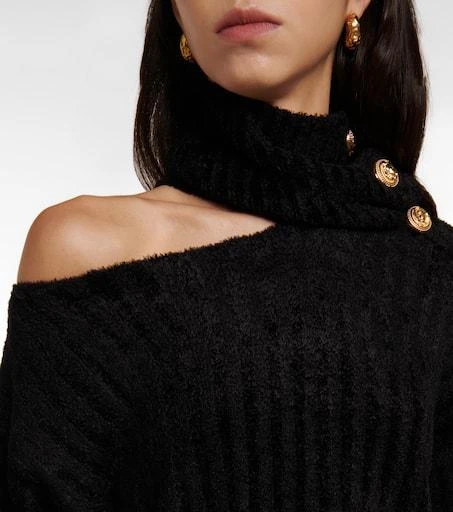 Balmain Cutout cropped turtleneck sweater 4