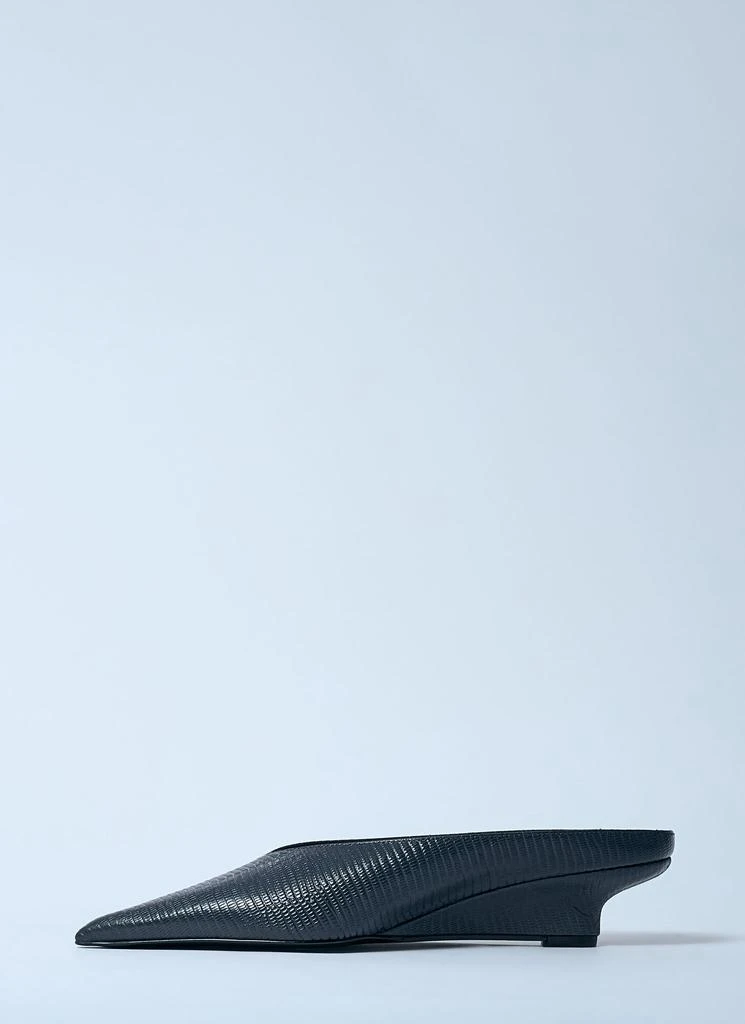 Totême Sharp Lizard-Embossed Wedge Mules 4