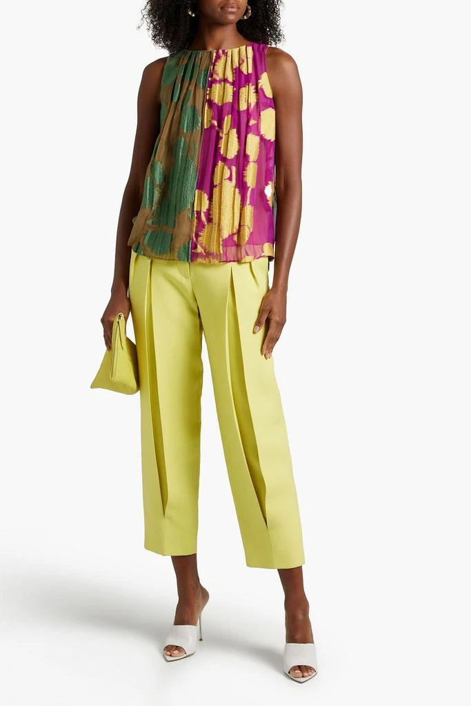 ETRO Pleated fil coupé cotton and silk-blend top 2