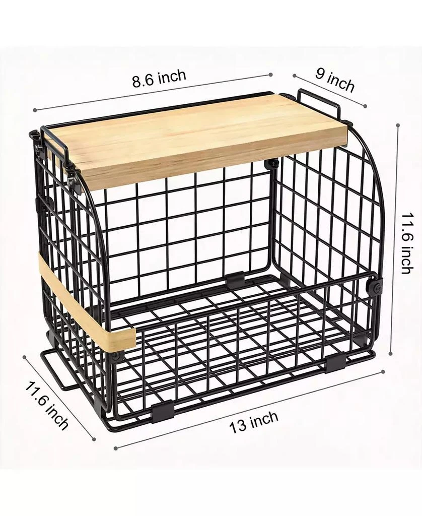 YIGII 2 Set Wire Basket with Openable Top for Kitchen Pantry Storage 2