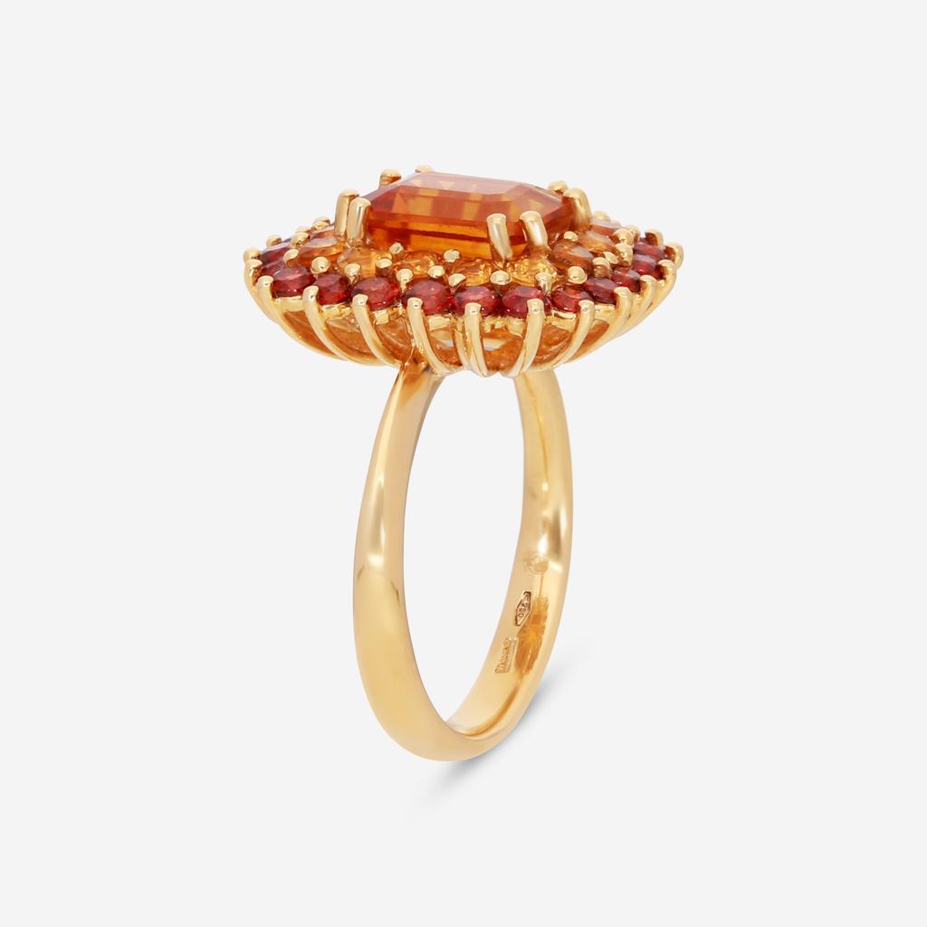 Giloro Giloro 18K Yellow Gold Citrine, Sapphire and Garnet Statement Ring Sz. 7 P4941-108C