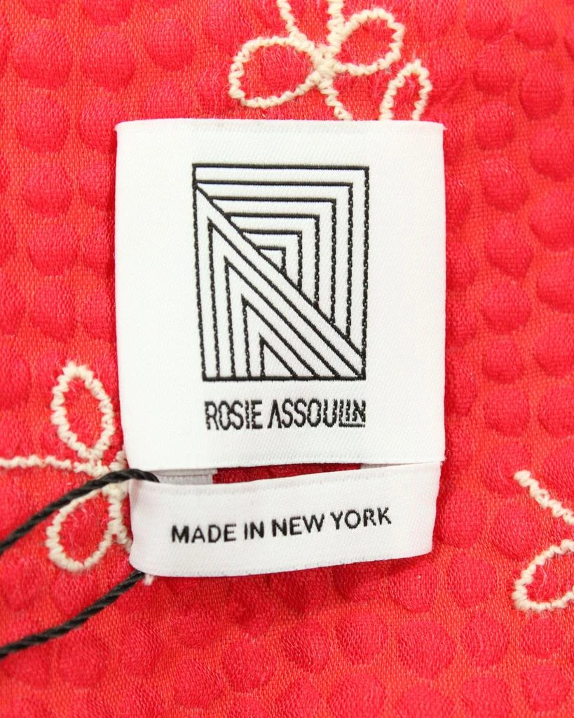 Rosie Assoulin Floral Tie Neck Blouse in Red Polyester 4