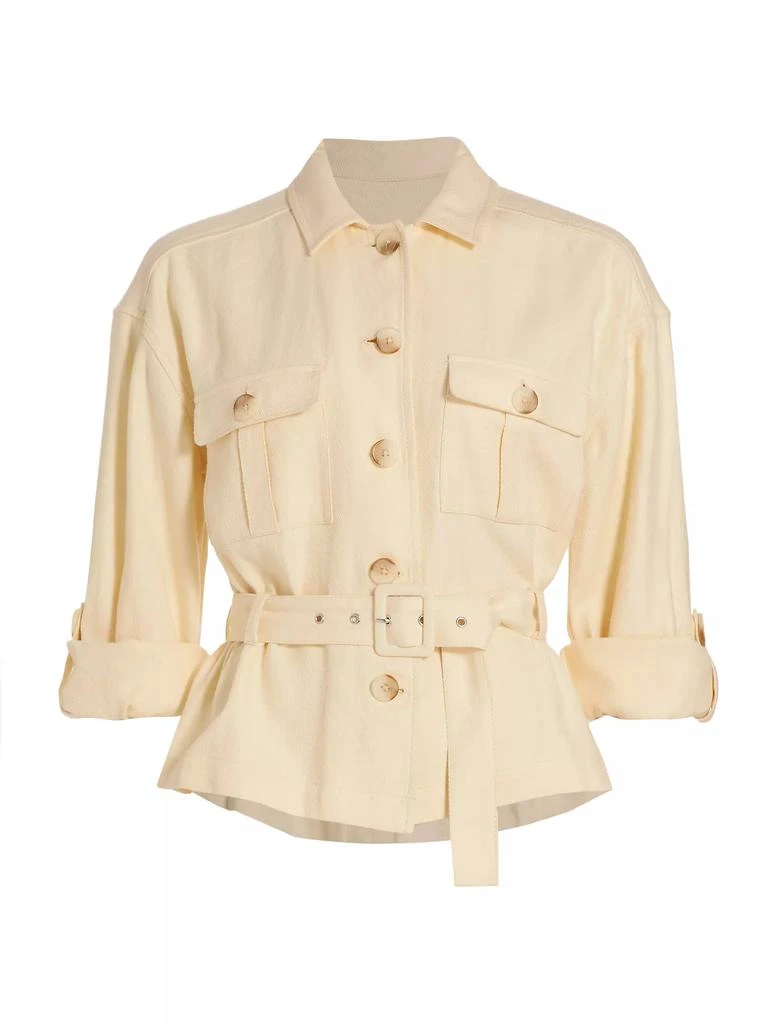 L'Agence Voyage Belted Linen Twill Safari Jacket 1