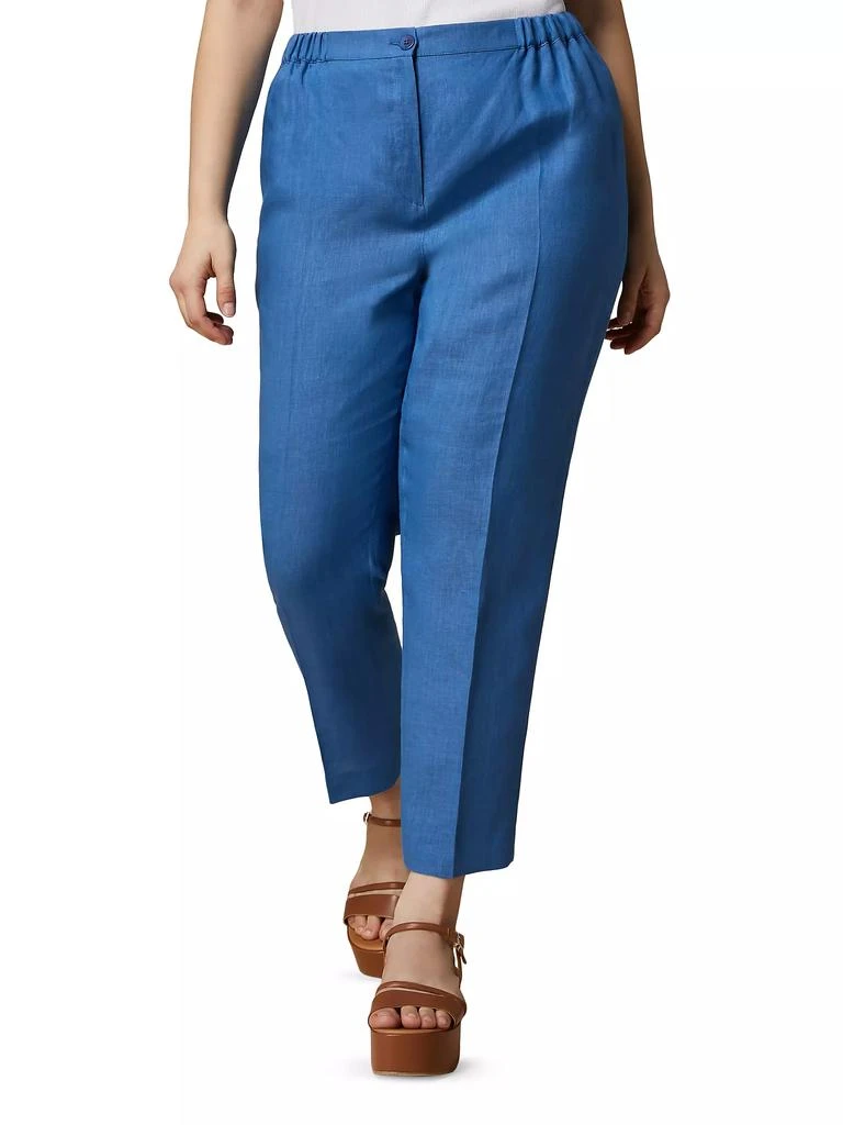 Marina Rinaldi Plus Size Respiro Linen Tapered Pants 3