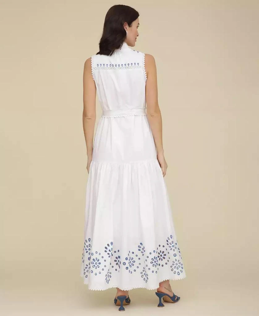 Avec Les Filles Women's Cotton Sleeveless Eyelet Maxi Dress 5