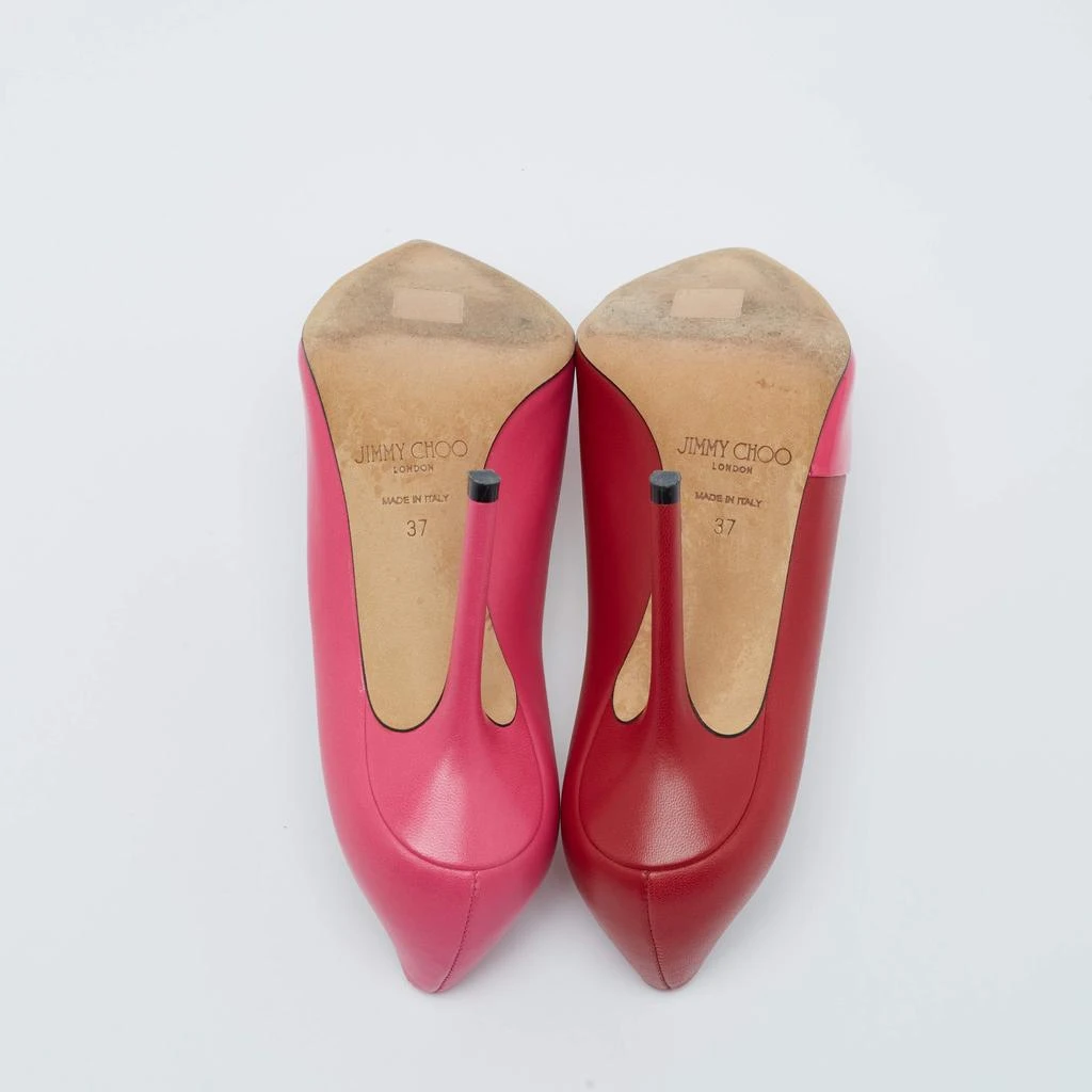Jimmy Choo Jimmy Choo Pink/Red Patent and Leather Asymmetric Love Pumps Size 37 6