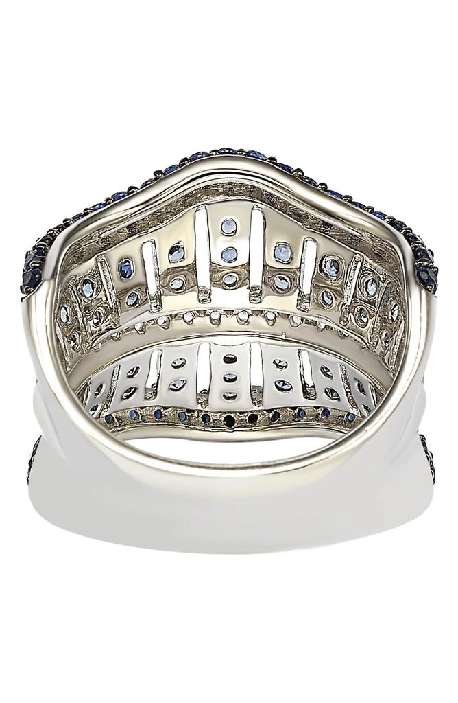 Suzy Levian Sterling Silver 
Sapphire Gladiator Ring 2