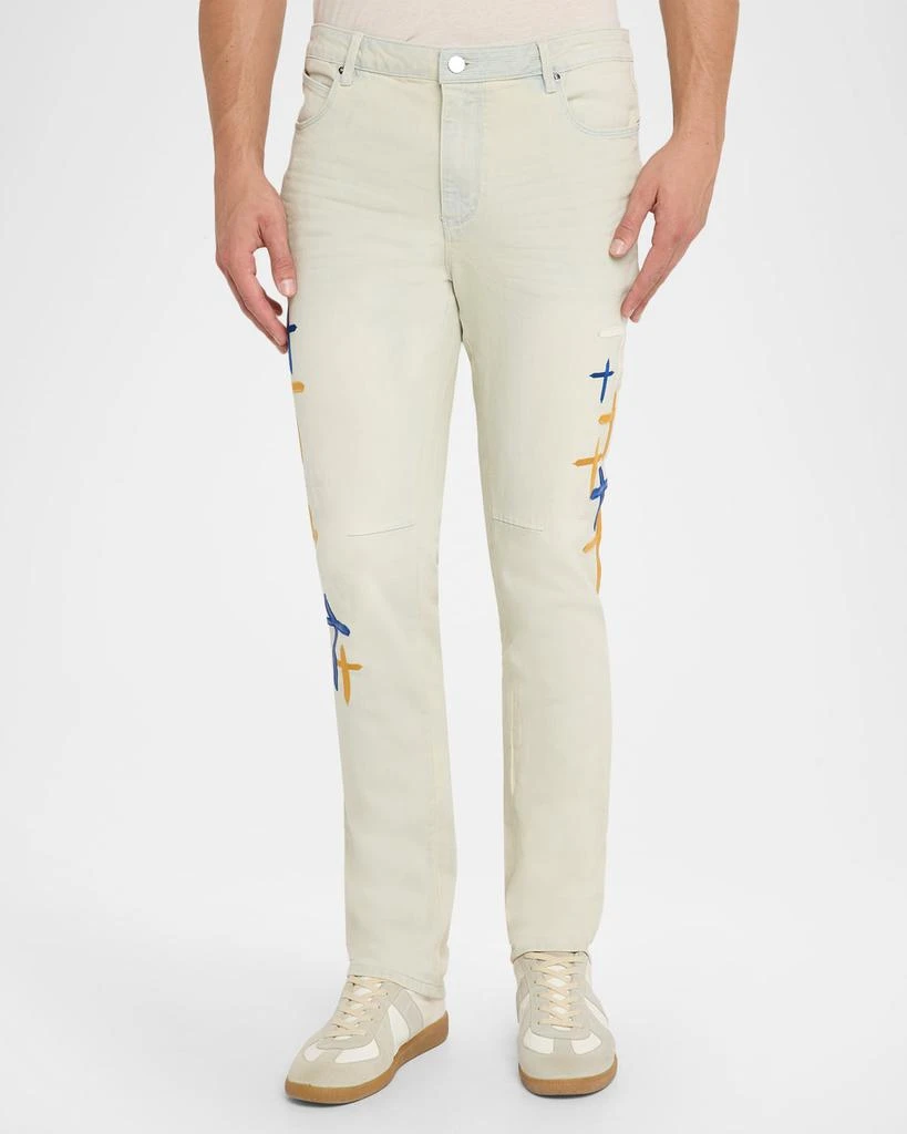 RTA Men's Bryant Embroidered Skinny Jeans 4