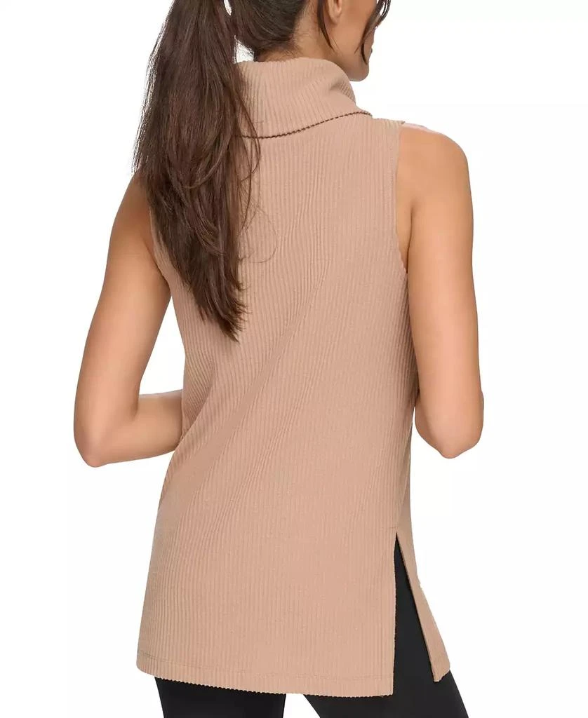 Marc New York by Andrew Marc Women's Brushed Rib Sleeveless Turtleneck Tunic with Side Vents Top 7