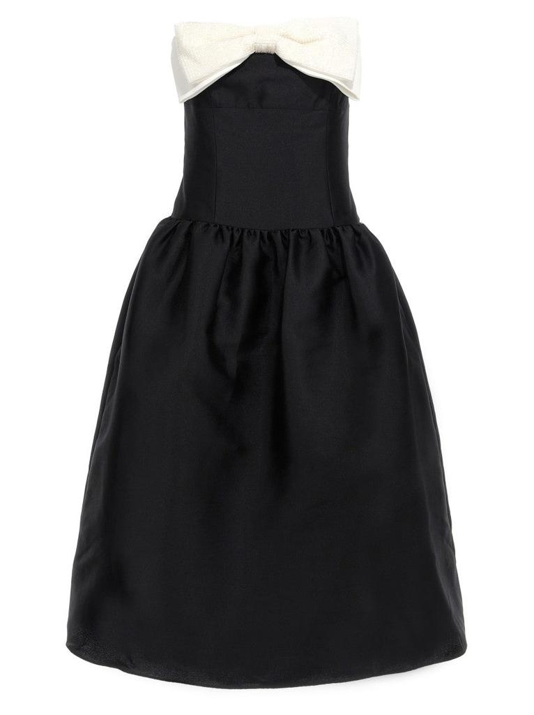 【関税&送料込】Self-Portrait Taffeta Midi Dress Self-Portrait Taffeta Midi Dress | Black | FARFETCH JO