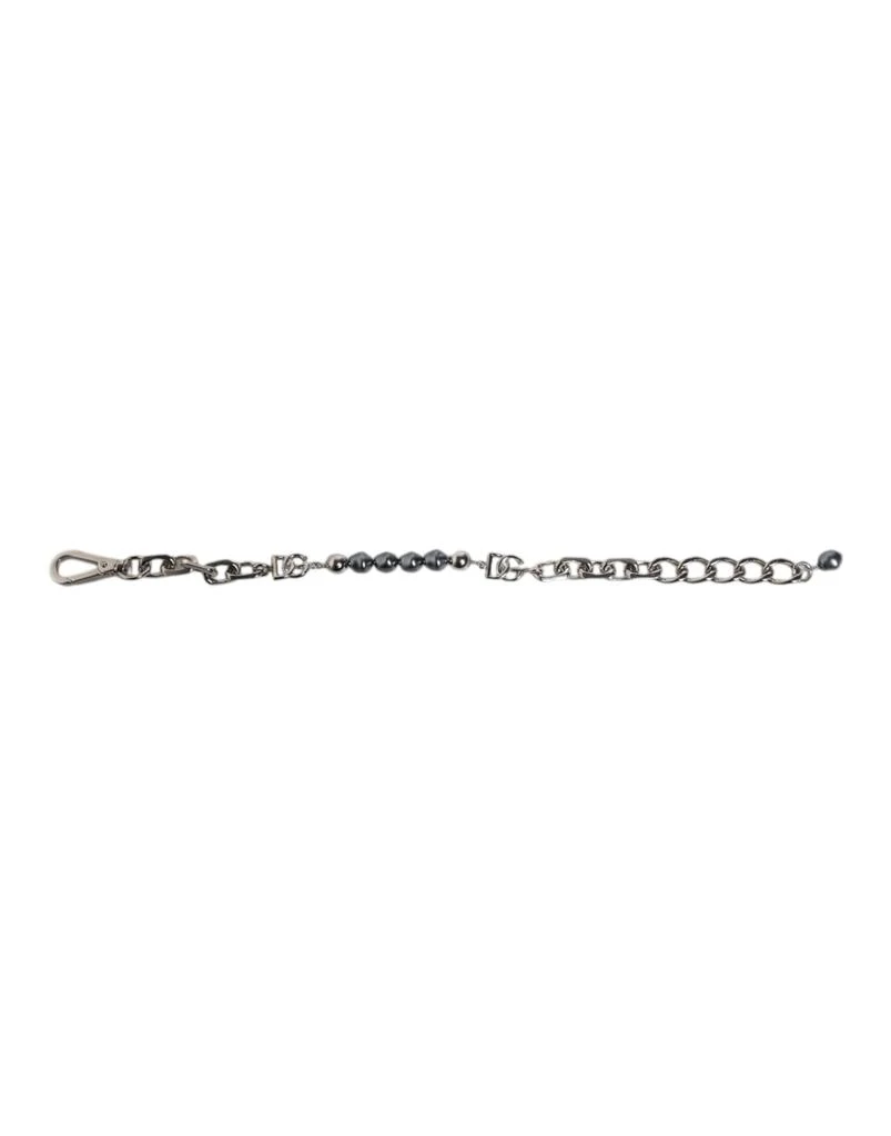 Dolce & Gabbana Tone Chain Lobster Clasp Logo Pearls Men's Bracelet 2