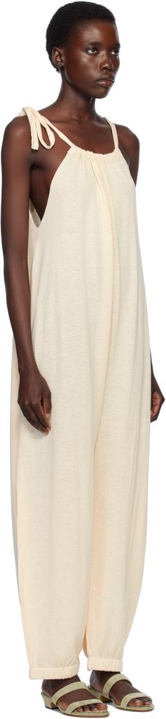 LAUREN MANOOGIAN Beige Gather Jumpsuit