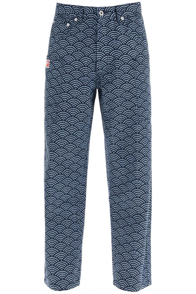 Kenzo monkey workwear jeans with seigaiha print 1