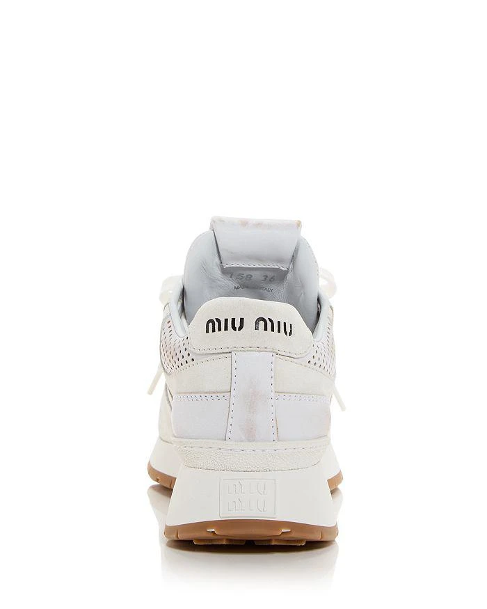 Miu Miu Women's Perforated Low Top Sneakers 4