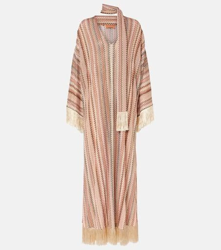 Missoni Zigzag sequined fringed lamé kaftan 1
