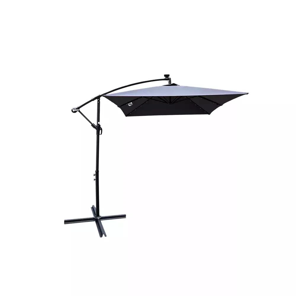 Streamdale Furniture Streamdale Solar Powered LED Patio Umbrella, 8 Ribs, Crank and Cross Base 8