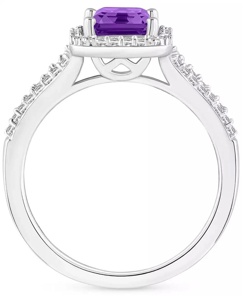 Macy's Amethyst (1-5/8 ct. t.w.) & Diamond (1/4 ct. t.w.) Split Shank Ring in Sterling Silver (Also in Citrine, Garnet, Peridot, & Blue Topaz) 3