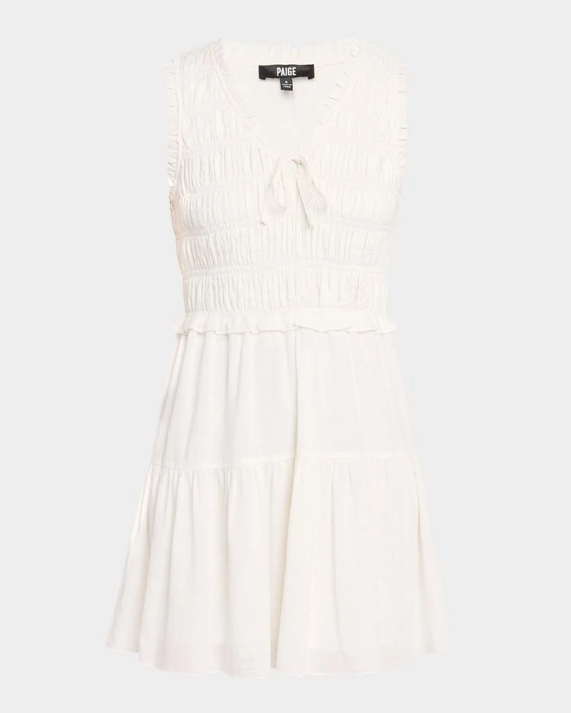 Paige Fraise Smocked Knit Mini Dress 1