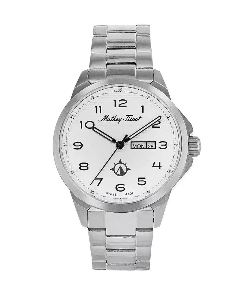 Mathey-Tissot Men's Excalibur Collection Three Hand Date Stainless Steel Bracelet Watch, 45mm 1