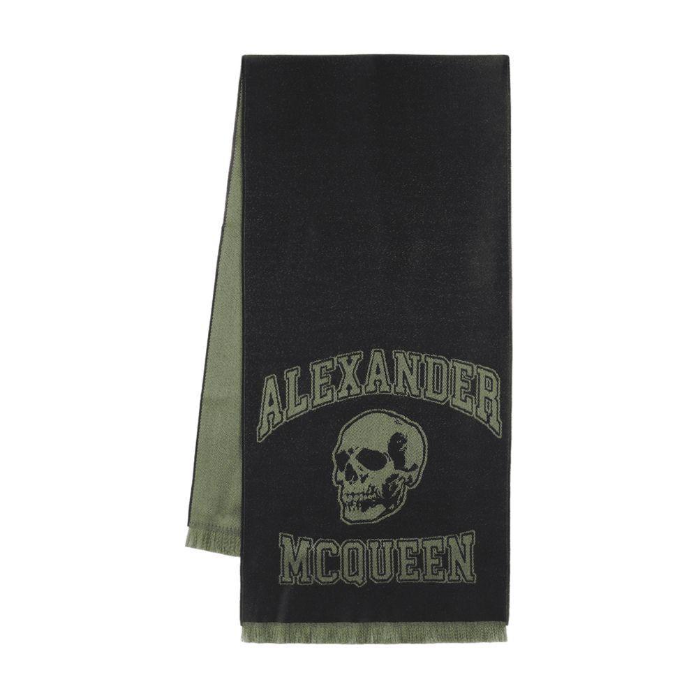Alexander McQueen Navy Silk Blend Bosch Scarf – On Sale Now