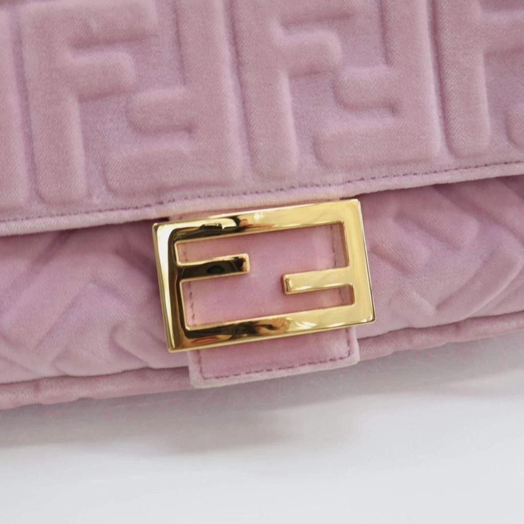 Fendi Fendi Rosa Confetti Velvet FF Embossed Baguette Shoulder Bags 4