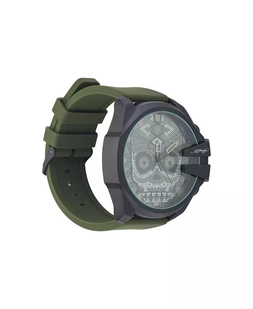 Ed Hardy Men's Matte Olive Silicone Strap Analog Watch