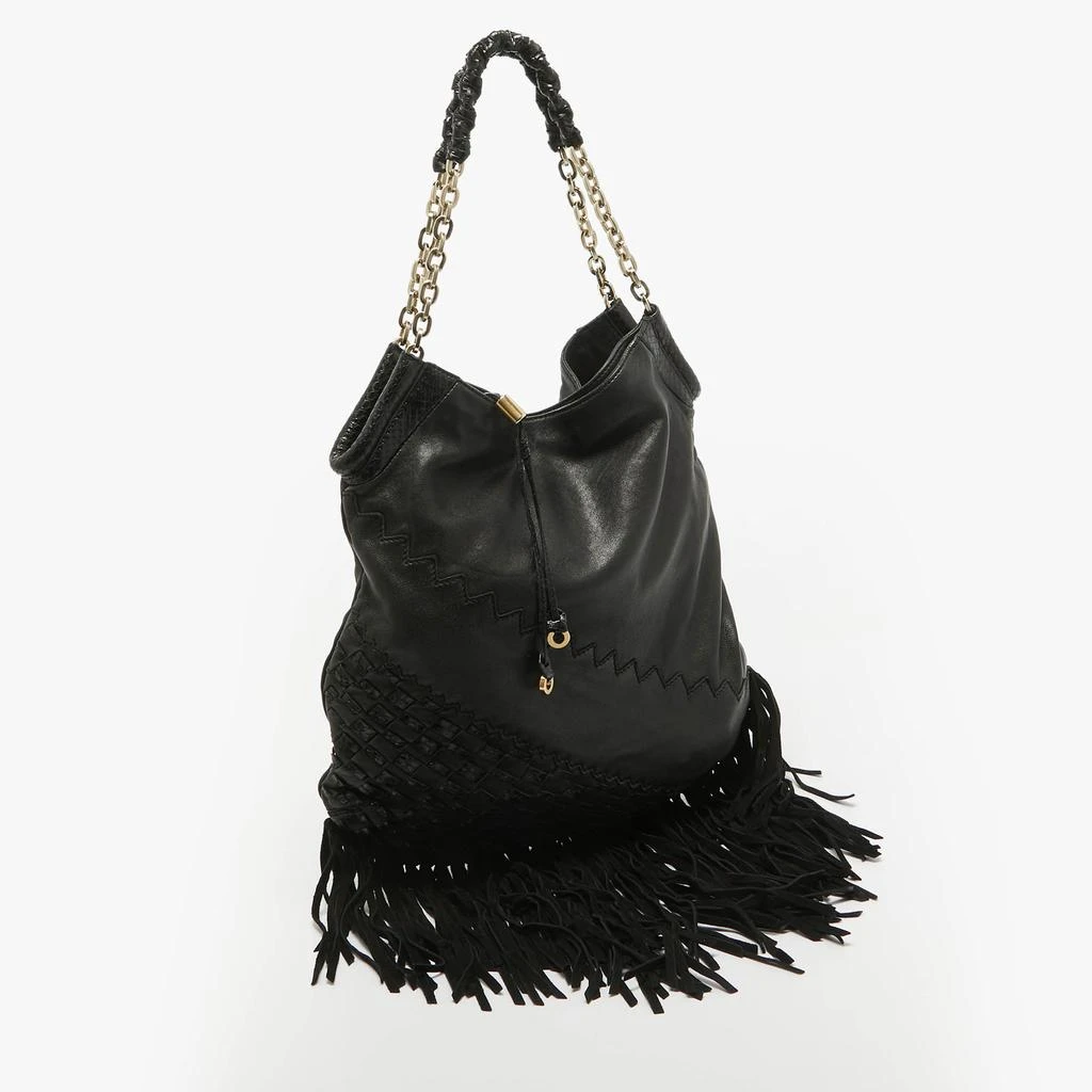 Jimmy Choo Jimmy Choo Black Leather and Suede Tatum Fringe Hobo 3