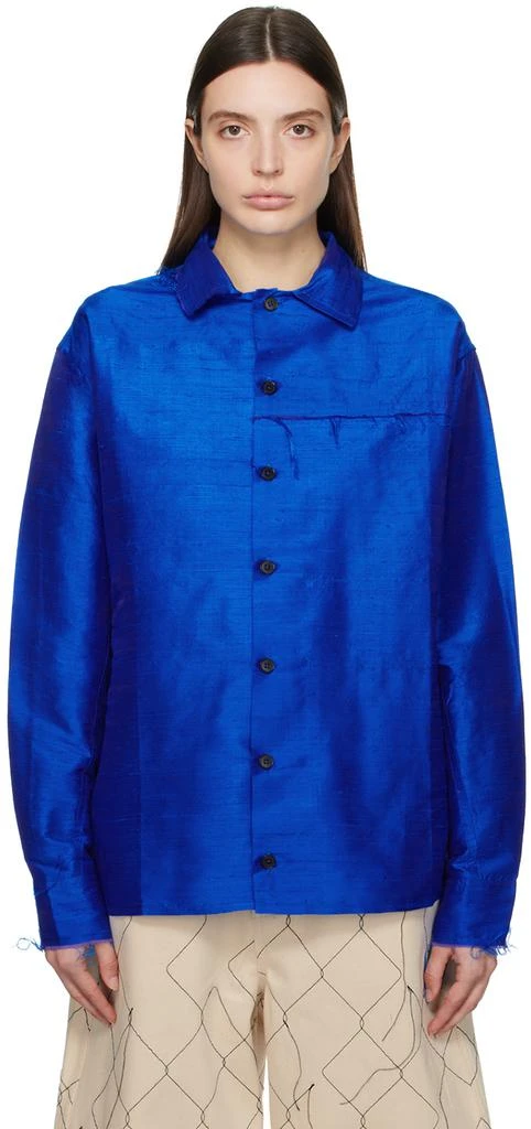 AIREI Blue Raw Edge Shirt 1