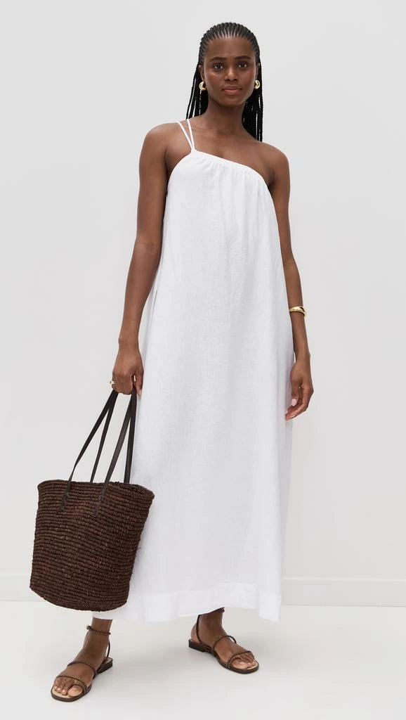 Stateside Linen Asymmetric Tie Maxi Dress 1