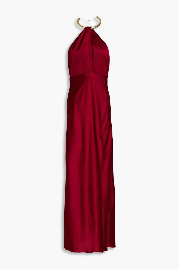 NICHOLAS Edyth satin-crepe halterneck gown 1